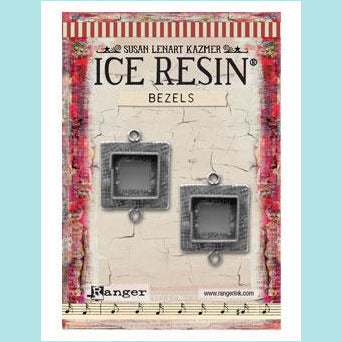 Ice Resin Bezels Collection - Milan Antique Silver Small Square