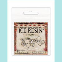 Gray Ice Resin Findings - 5mm End Caps & Jump Rings, 12 pcs - Susan Lenart Kazmer