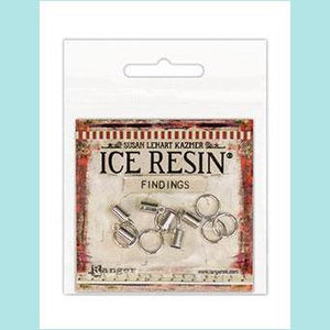 Gray Ice Resin Findings - 5mm End Caps & Jump Rings, 12 pcs - Susan Lenart Kazmer