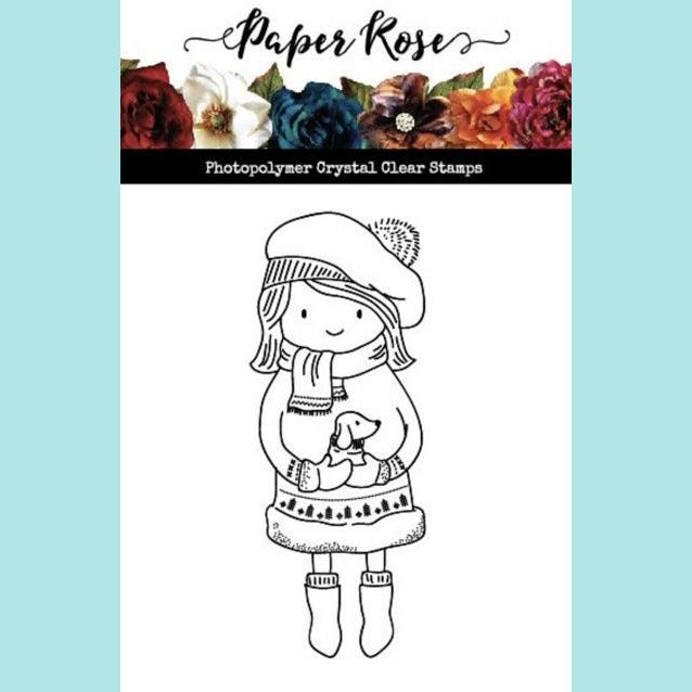 Paper Rose - Little Puppy Girl Clear Stamp Set