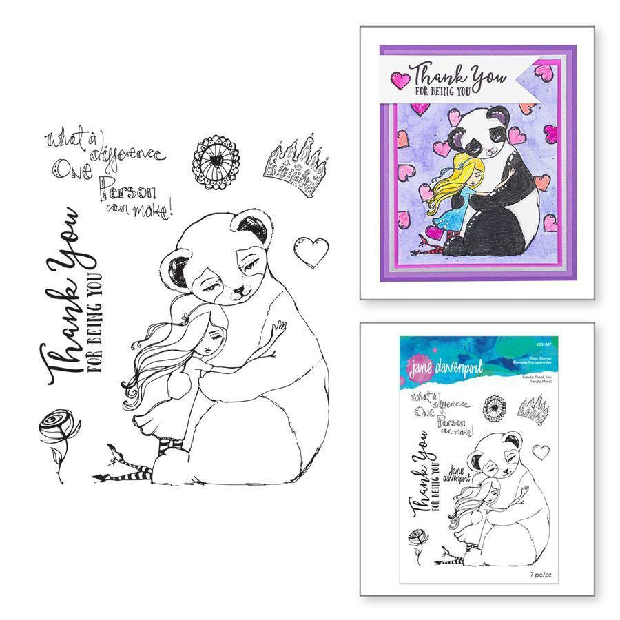 Jane Davenport - Whimsical and Wild - Panda Thank You Clear Stamp Set