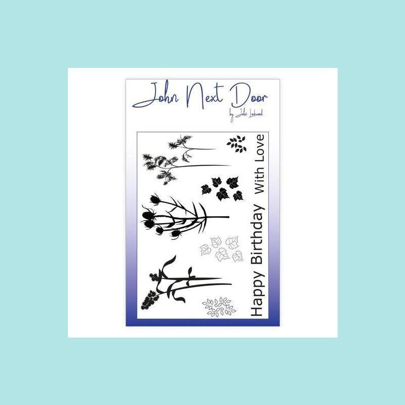 White Smoke John Next Door - Clear Stamp - Autumn Flowers
