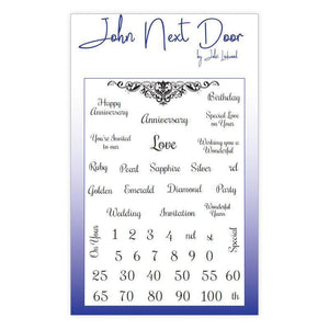 John Next Door - Clear Stamp - Anniversary Sentiments