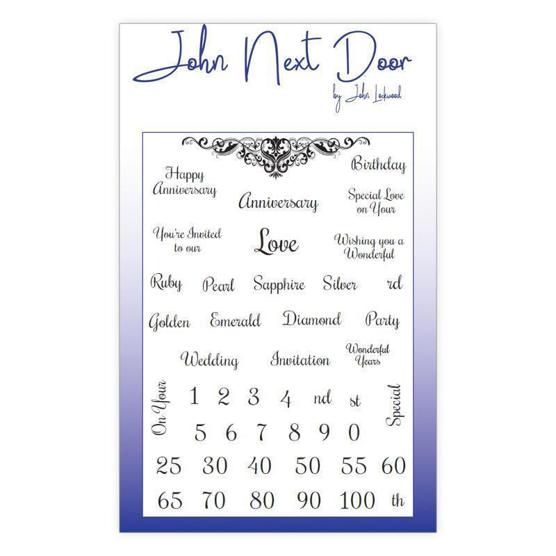 John Next Door - Clear Stamp - Anniversary Sentiments