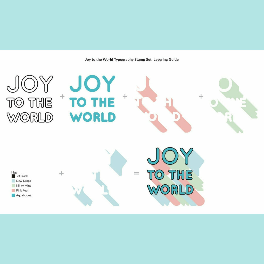 Powder Blue Altenew - Joy to the World Typography Stamp Set