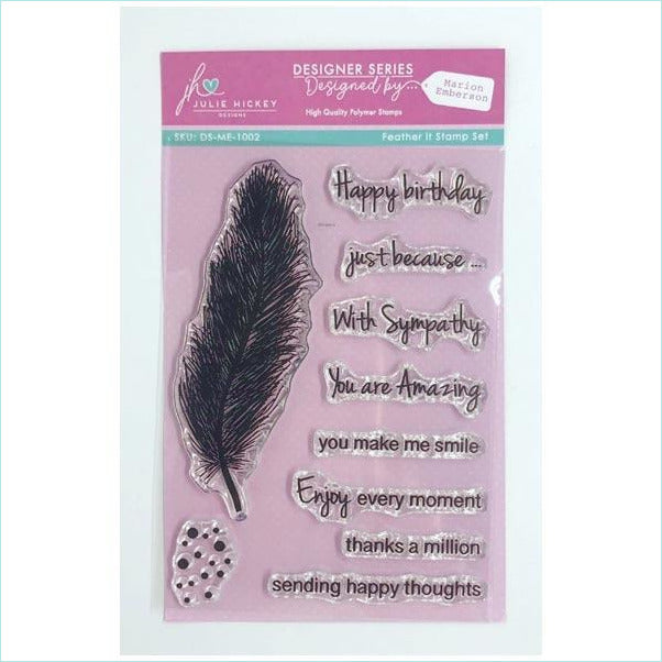 Julie Hickey Designs - Feather It Clear Stamp Set