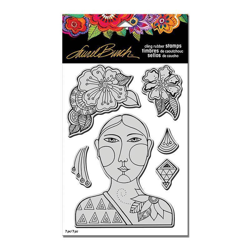 Stampendous - Laurel Burch Cling Blossoming Woman Stamp