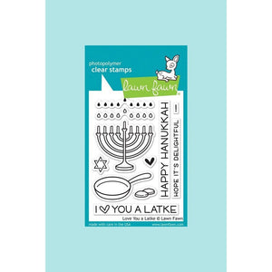 Lawn Fawn - Love you a Latke Lights (Chanukah Theme)  - Stamp and Die Sets