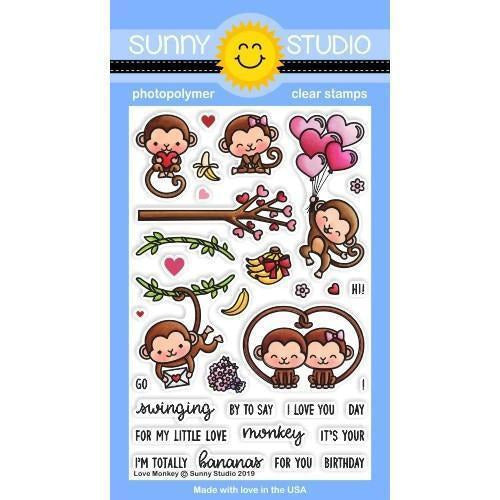 Sunny Studio Stamps - Love Monkey Stamp