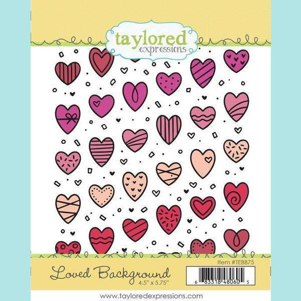 Taylored Expressions - Loved Background Stamps and Loved Cutting Plate