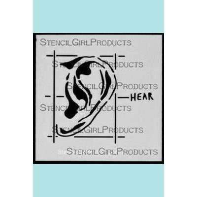 StencilGirl Mini Stencils 4" x 4" ear
