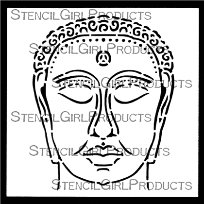 StencilGirl - Chinese Garden Buddha Small Stencil