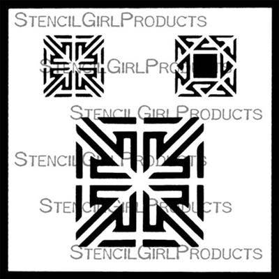 StencilGirl - Celtic 1-2 Inchie Squares Stencil