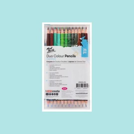 Light Gray Mont Marte - Signature Duo Colour Pencils 24pc