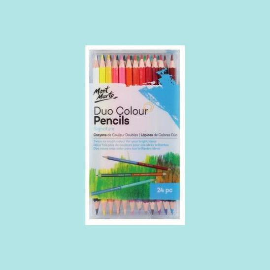 Light Gray Mont Marte - Signature Duo Colour Pencils 24pc