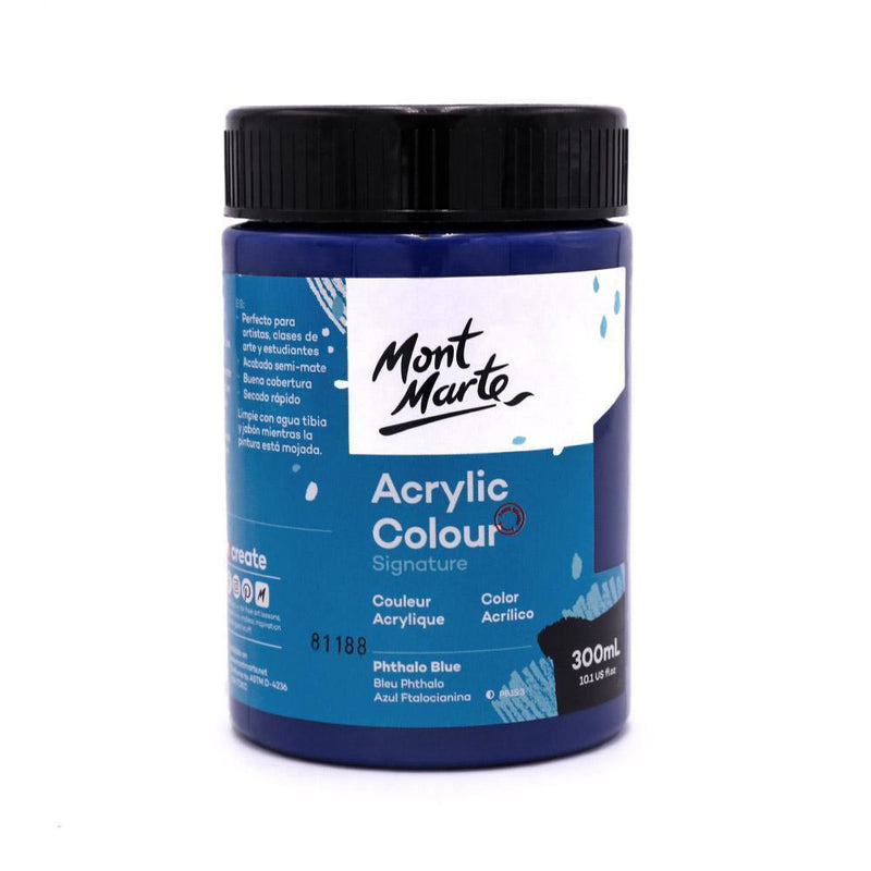  Mont Marte Acrylic Colour Signature 300ml Phthalo Blue