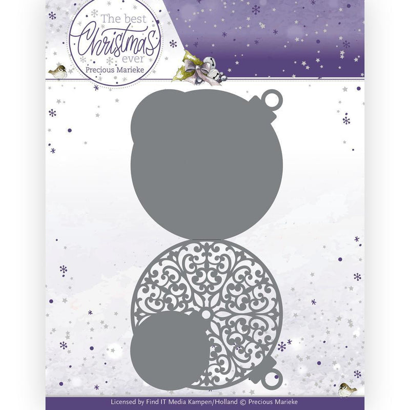 Precious Marieke - Best Christmas Ever - Christmas Bauble Shape Card Die