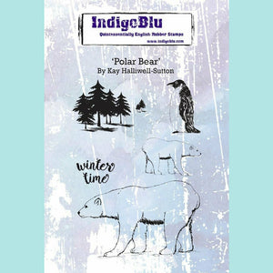 Powder Blue IndigoBlu - Polar Bear A6 Red Rubber Stamp by Kay Halliwell-Sutton