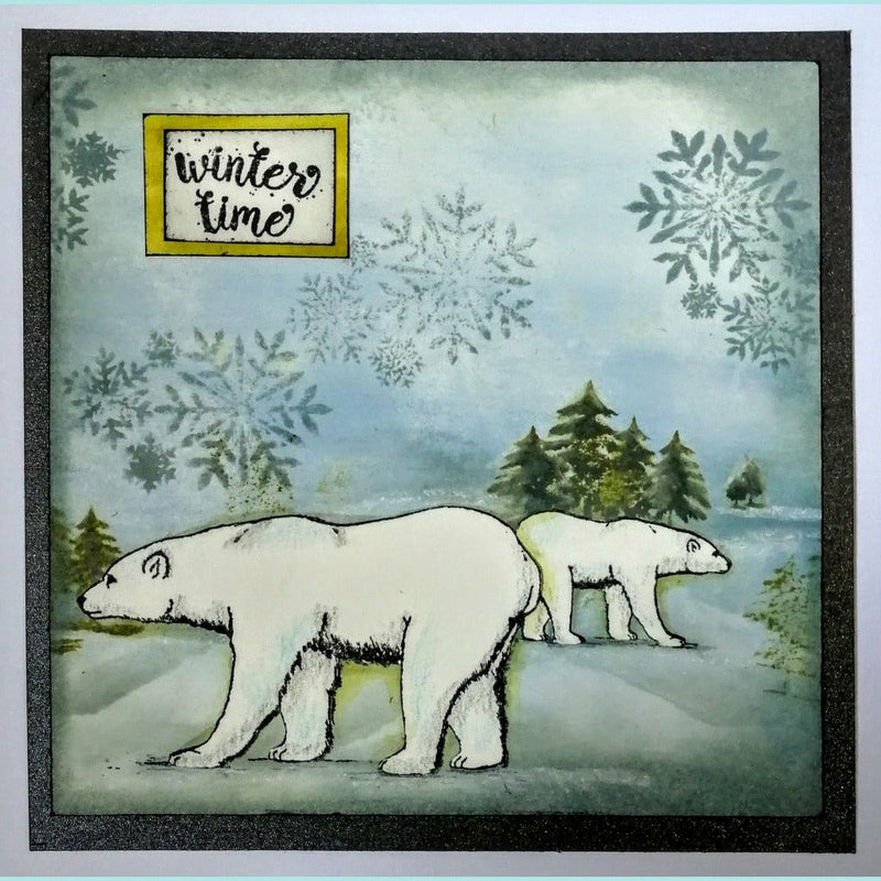 Gray IndigoBlu - Polar Bear A6 Red Rubber Stamp by Kay Halliwell-Sutton