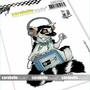 Light Gray Carabelle Studio - Cling Stamp A7 : Le lémurien 80's by Marty Crouz (The 80's lemur)