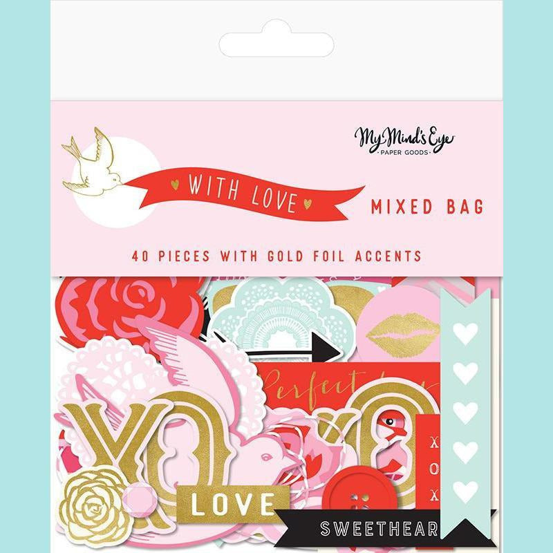 My Mind's Eye - With Love Collection - Ephemera - Mixed Bag with Foil Accents