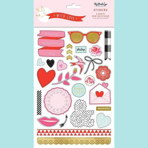 My Mind's Eye - With Love Collection - Cardstock Stickers With Foil Accents