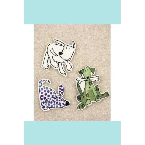 Prima Marketing - Art Stitched Charms Collection - Mulberry Paper Dog Embellishments