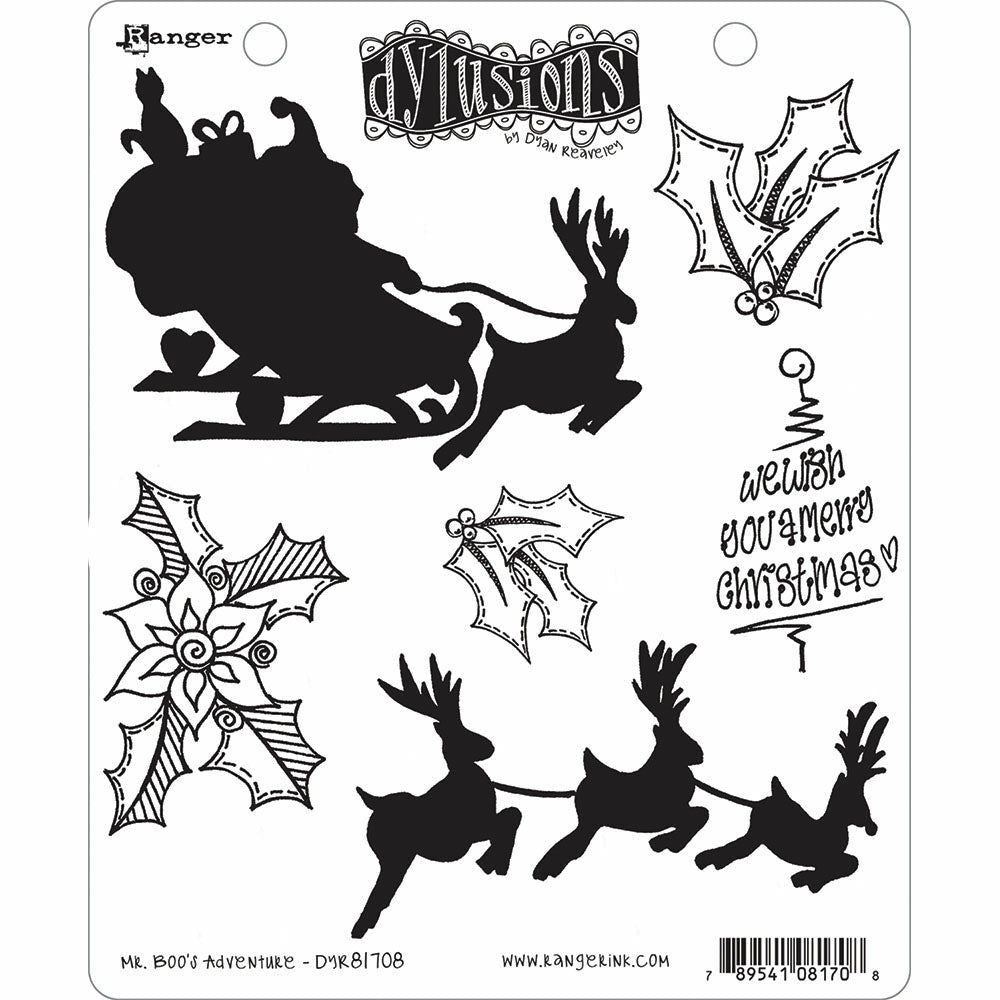 Ranger - Dylusions - Mr. Boo's Adventure Cling Mounted Rubber Stamps