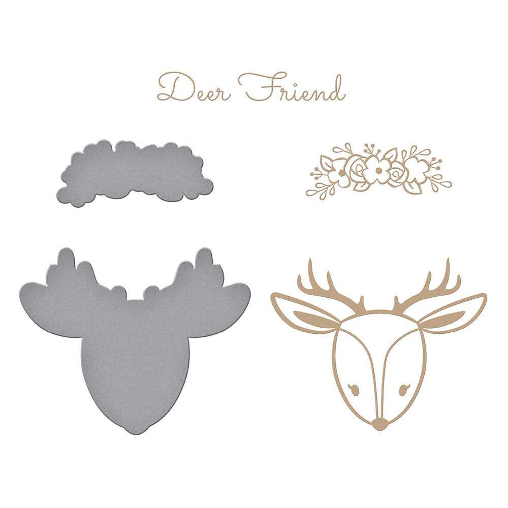Spellbinders - Sweet Cardlets II Collection - Deer Friend Glimmer Hot Foil Plate