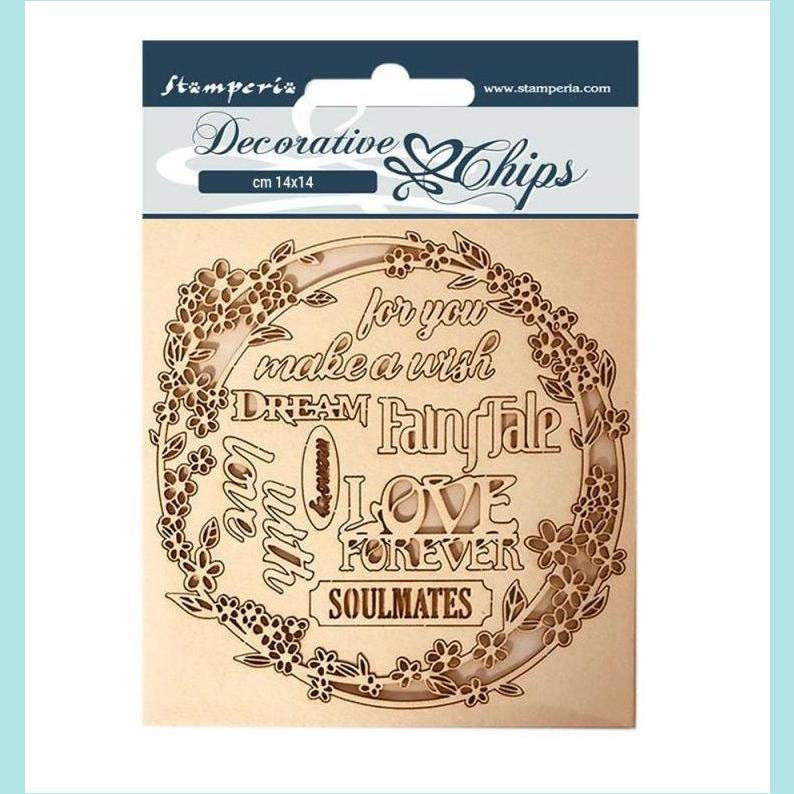 Stamperia - Decorative Chips 14x14 cm - Sleeping Beauty Garland Love
