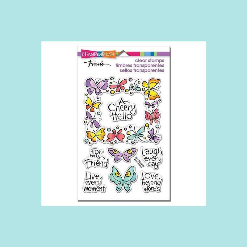 White Smoke Stampendous - Winged Frame Perfectly Clear Stamps Set