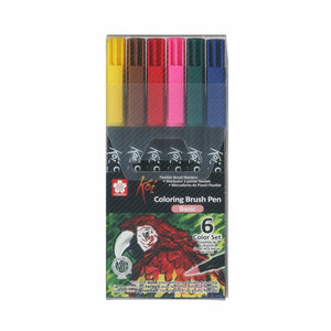 Sakura - Koi Colouring Brush Pen - 6pc Sets BASIC