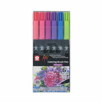 Sakura - Koi Colouring Brush Pen - 6pc Sets FLOWERS