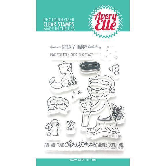 Avery Elle - Santa Bear Clear Stamps and Dies