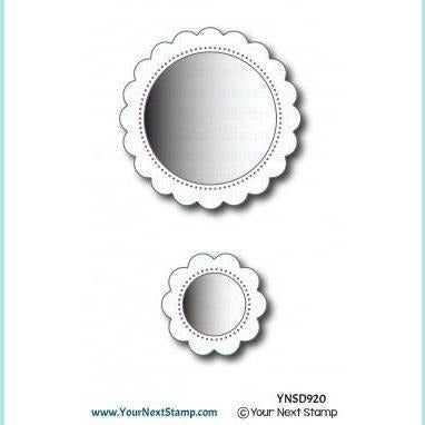 Your Next Stamp - Scallop Circle Frames With Piercing Marks Die Set 