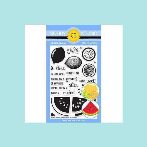 White Smoke Sunny Studio Stamps - Slice of Summer - Stamp and Dies