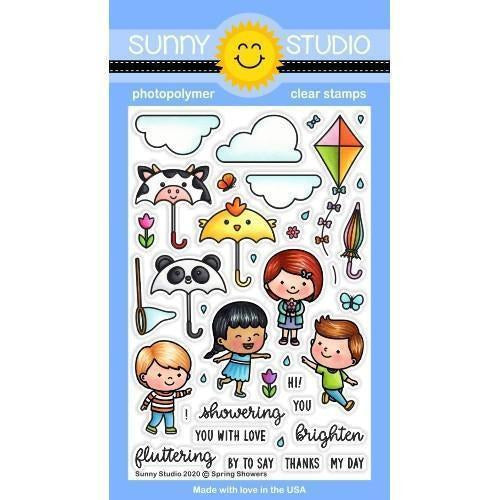 Sunny Studio Stamps - Spring Showers Stamps and Dies