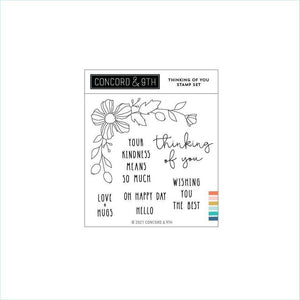 White Smoke Concord & 9th - Thinking of You 4" x 4" Stamp Set