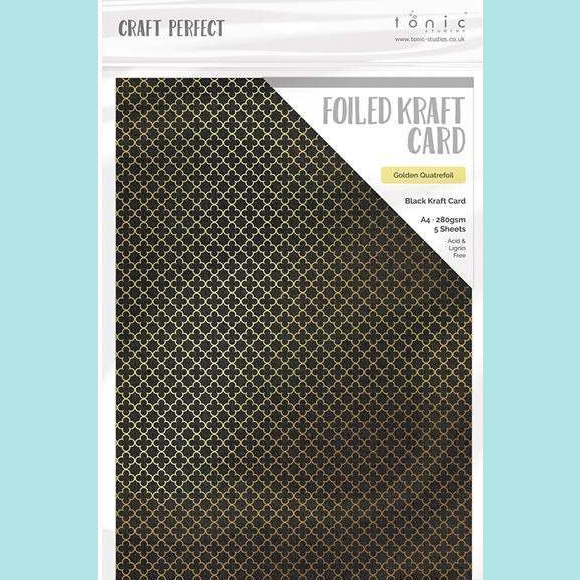 Tonic Studios - Craft Perfect - Foiled Kraft Card A4 GOLDEN QUARTERFOIL