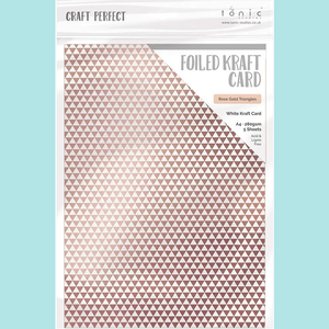 Tonic Studios - Craft Perfect - Foiled Kraft Card A4 ROSE GOLD TRIANGLES