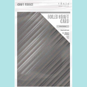 Tonic Studios - Craft Perfect - Foiled Kraft Card A4 SILVER STROKES