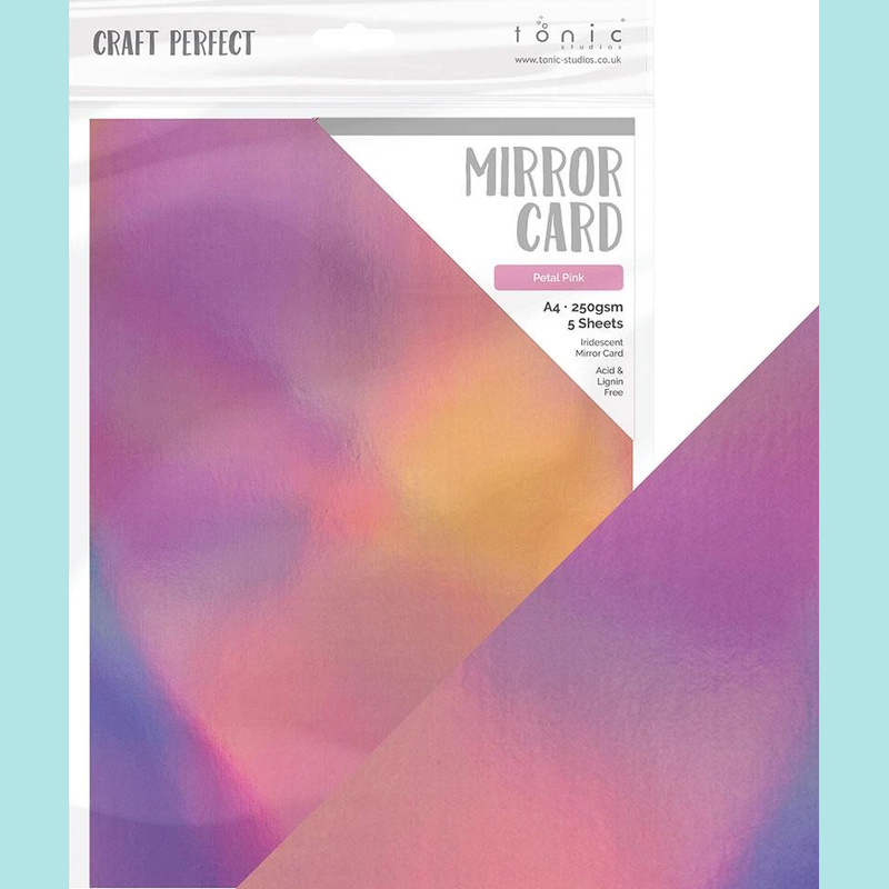 Tonic Studios - Craft Perfect - Iridescent Mirror Card PETAL PINK