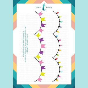 Trinity Stamps - Bunting and Lights Layering Stencil Set of 2 - 6x9 