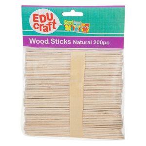 Educraft - Wood Sticks Natural (Pack 200)