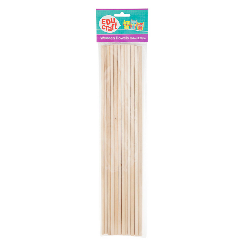 Educraft - Wooden Dowels (Pack 20)