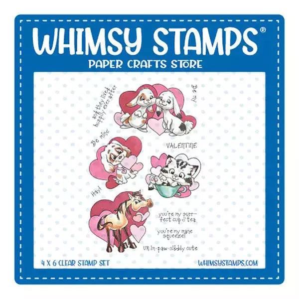 Whimsy Stamps - Valentine Pets and Puns Clear Stamps