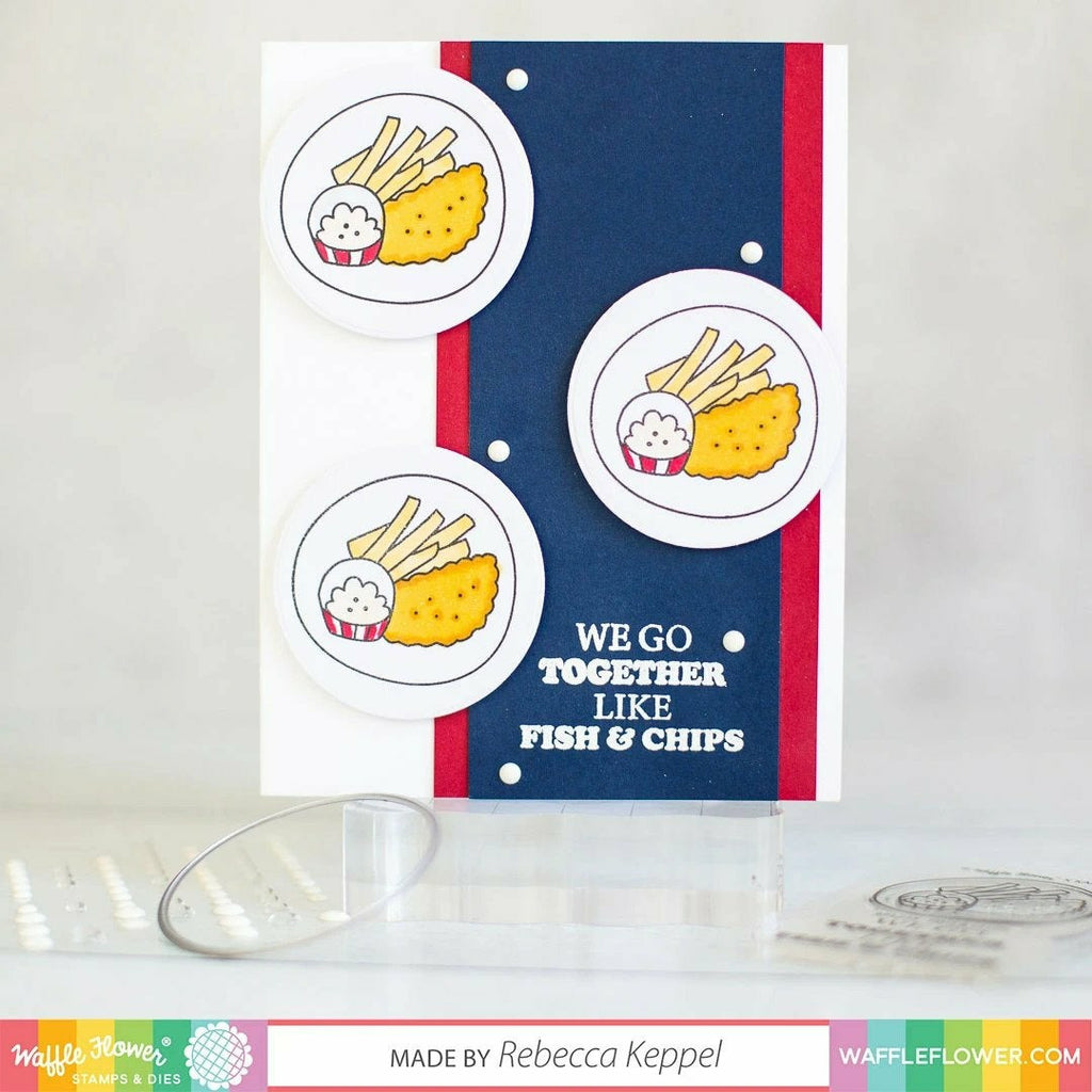 Light Gray Waffle Flower - Fish & Chips Stamp Set