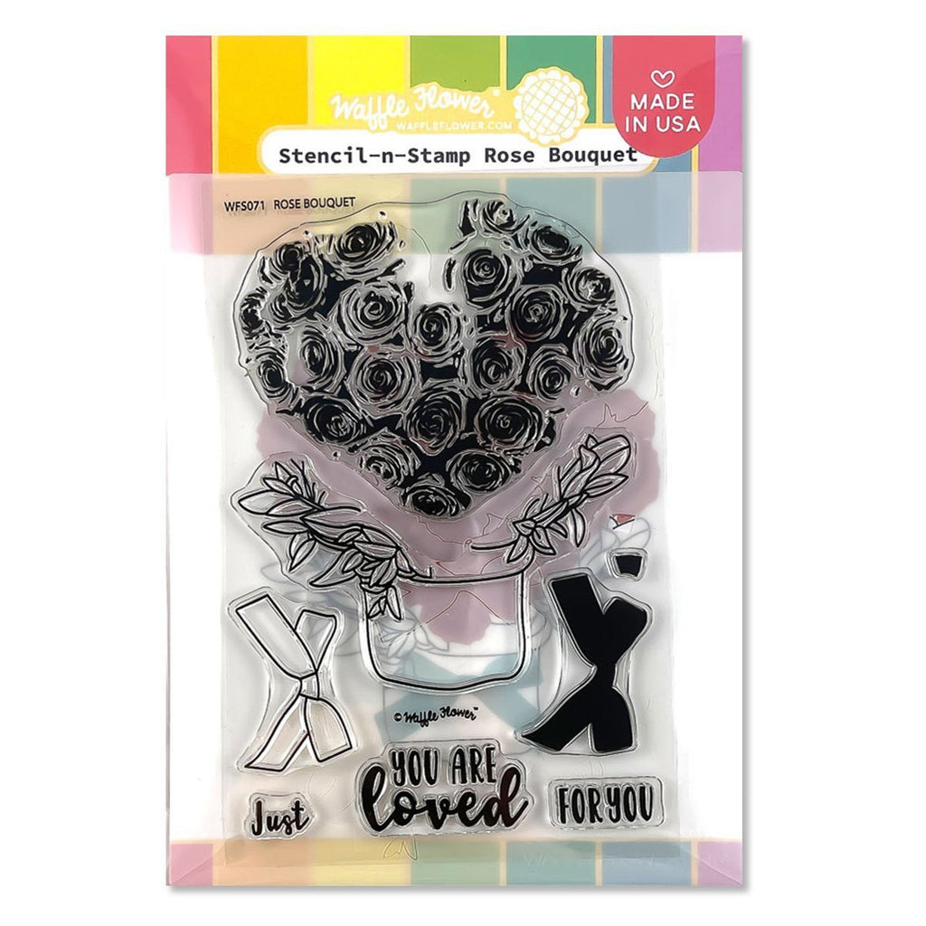 Waffle Flower - Rose Bouquet Stencil-n-Stamp Set