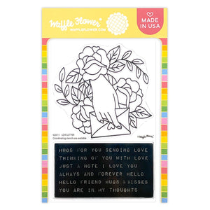 Waffle Flower - Love Letter Stamp Set - Stencil and Combo STAMP