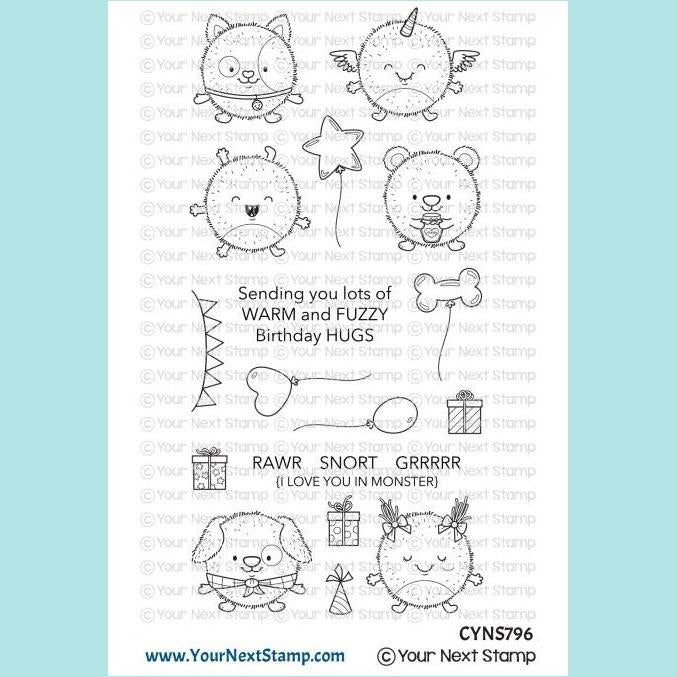 Your Next Stamp - Fuzzy Monsters Stamp and Die Set STAMP